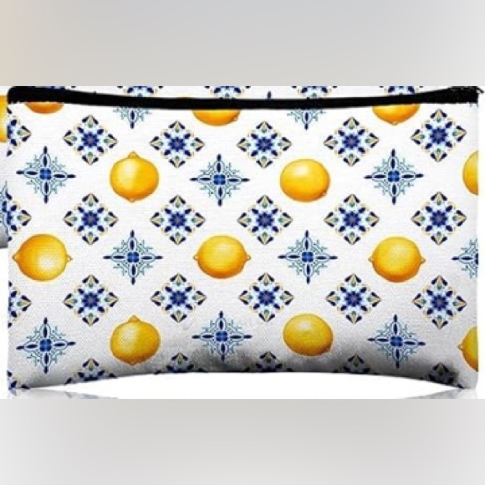 Lemon Print Cosmetic Pouch